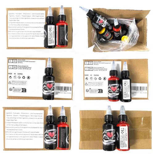 AYCOS Tattoo Ink - 14 Colors Tattoo Ink Set - Micro Knife Paint Tattoo Ink -Tattoo Supplies - for Professional Body Tattooing and Art Painting（30 ml/Bottle）