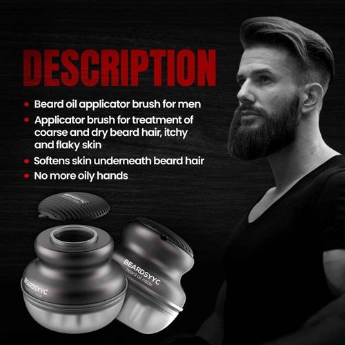 BEARDSYYC Beard Oil Applicator and Brush, Black, Beard Oil Dispenser/Releaser for all Beard Type