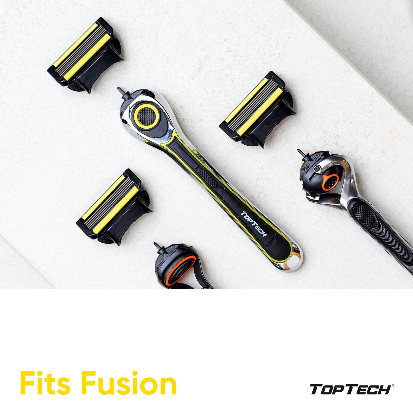 TopTech ULTRA 5 Razors for Men - Shaving Razor & Refills - (Handle + 101 Replaceable Cartridges) - 5 Blades Technology - Fits Gillette Fusion - Soft Shave Super Sharp - Best Refill Price - Wholesale