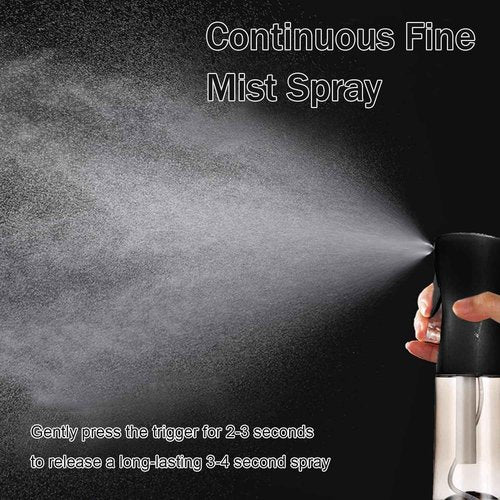 ESSKAM Hair Spray Bottles, Continuous Spray Bottle Fine Water Mist Spray Bottles for Hair, 2-Pack 6.8 OZ (200 ML) Mister Spray Bottle for Cleaning,Plants,Barbers,Black