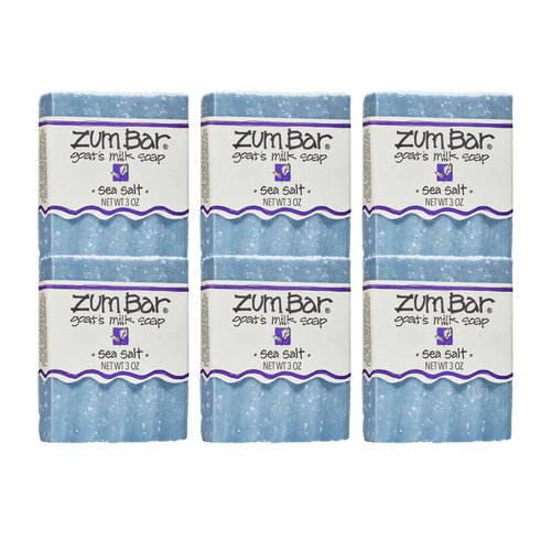 Zum Indigo Wild Goat's Milk Soap Bar - Bar Soap for Hands & Body Made with Essential Oils - 3 oz - Sea Salt (6 Pack)