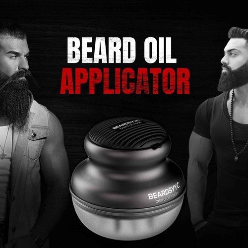 BEARDSYYC Beard Oil Applicator and Brush, Black, Beard Oil Dispenser/Releaser for all Beard Type