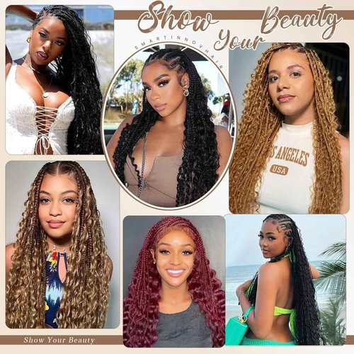Curly Ombre Braiding Hair 100G 18 Inch Water Wave Honey Blonde with Brown Braiding Hair 4/27 Highlight Curly Bulk Human Hair Bohemian Blonde Highlight Human Bariding Hair for Boho Braids 2Bundles/Pack