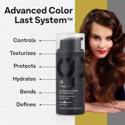 Colorproof Fiber Blast Texture Crème 3.4 Fl. Oz. Hydrating, Non-Greasy Hair Texture Cream with Lychee & Melon Scent, Travel Size Styling Cream