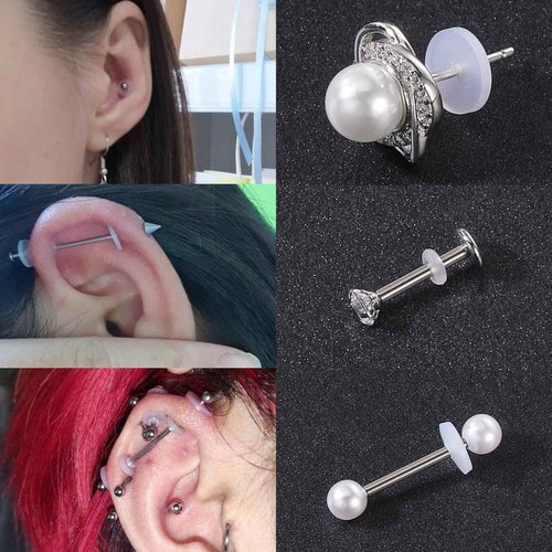 BodyAce 100pcs Clear Silicone Earrings Backs, Clear Piercing Disc for Piercing Bump, Plastic Disc Pads Stabilize Earlobe Support Patches (Disc Diameter: 3,9mm)
