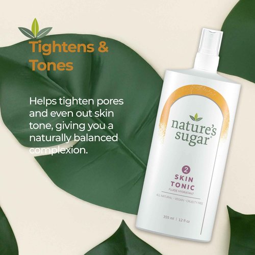 Nature’s Sugar Skin Tonic – Hydrating Toner Spray for Face and Body – Pre and Post Sugaring Skincare for Women and Men – Soothing Sensitive Skin, Balancing, Moisturizing, Pore Care – 355mL