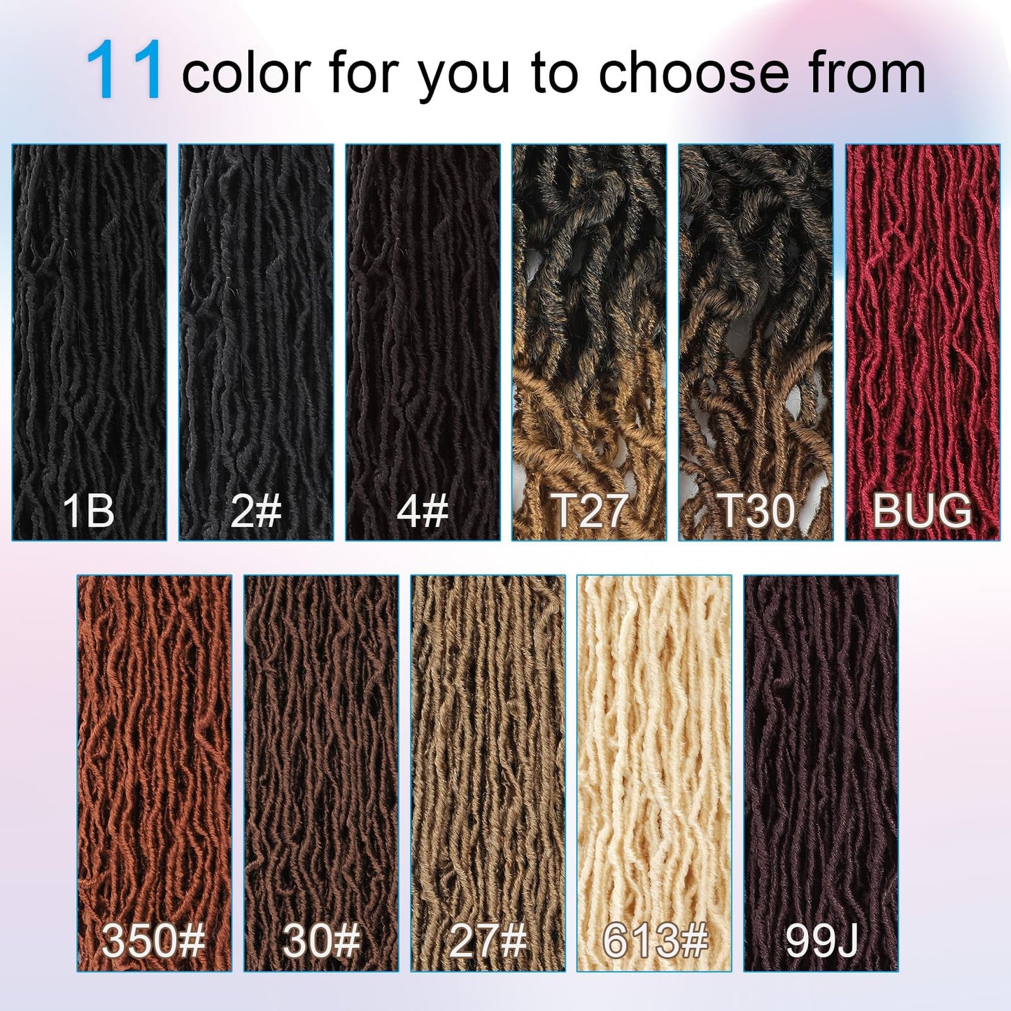 14 Inch Soft Locs Crochet Hair 8 Packs Pre Looped Faux Locs Crochet Braids Goddess Locs Hair For Black Women（14Inch 8pcs,BUG）