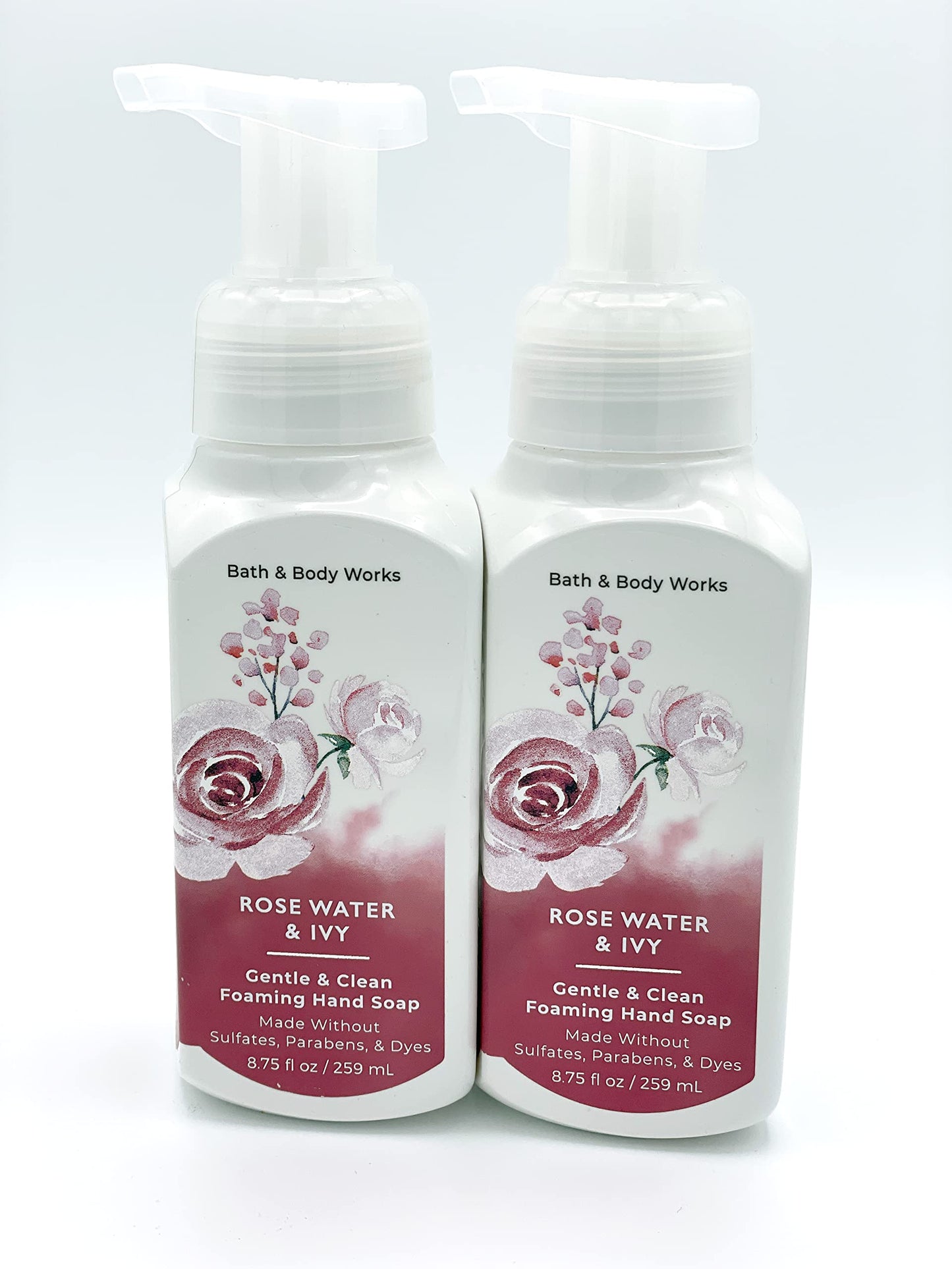 Bath and Body Works Gentle & Clean Foaming Hand Soap, 8.75 fl. oz. (Rose Water & Ivy, 2-Pack)