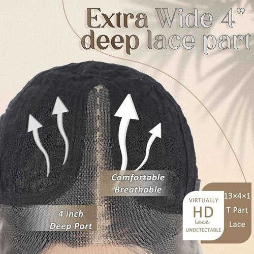 Rallarkrysset Highlight Lace Front Wig 13x4x1 Pre Plucked Ombre Brown Wigs for Women Ready to Wear HD Glueless Natural Long Wavy Wig for Women Middle Part Natural Look