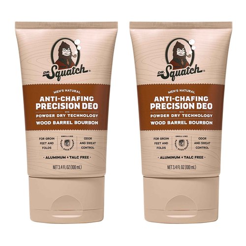 Dr. Squatch Precision Deo Dry Lotion - No Mess Body Powder Lotion for Men - Made With Natural Ingredients - 2 Pack Wood Barrel Bourbon