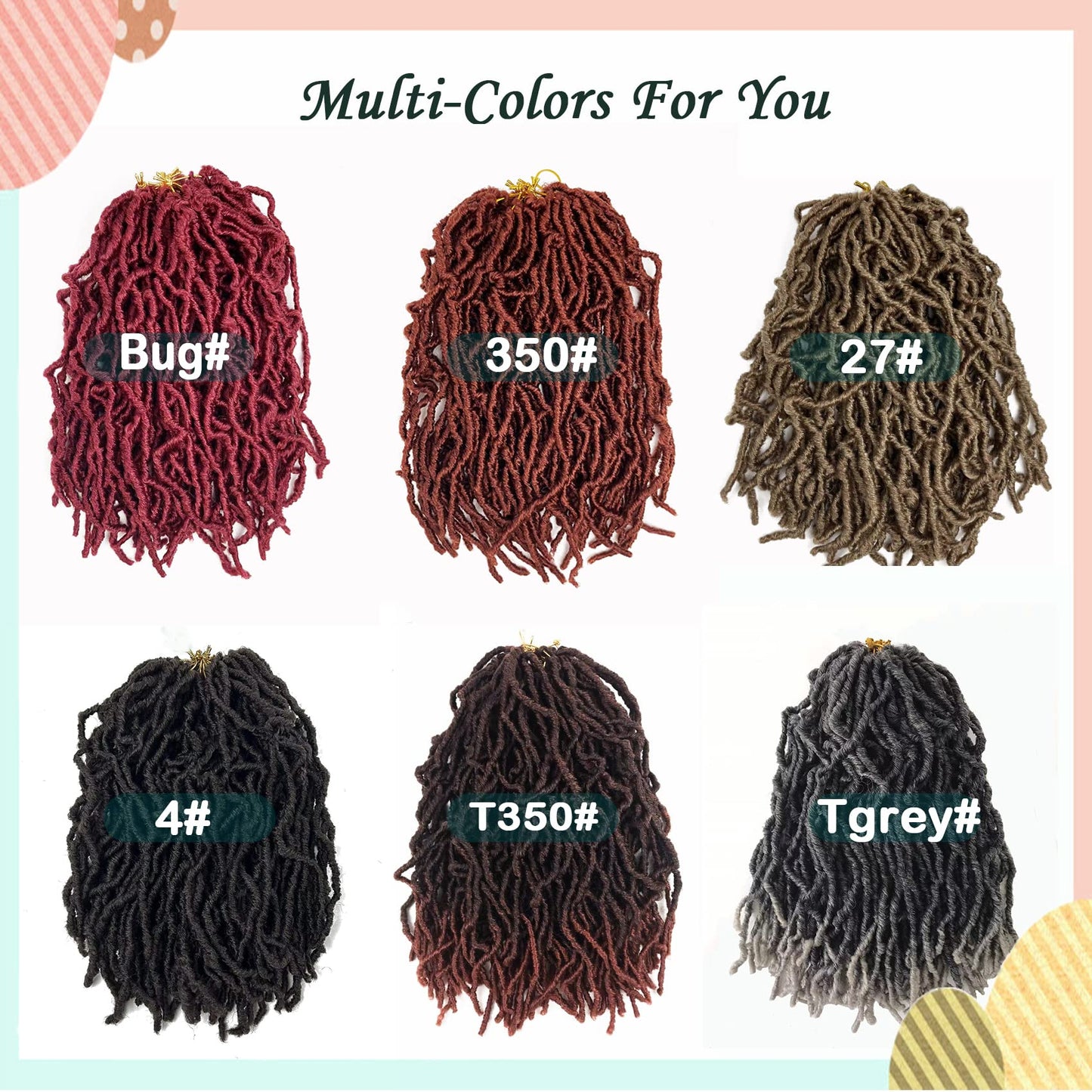 Paraglame Ginger Soft Locs Crochet Hair 14 Inch 8 Packs Faux Locs Crochet Braids Pre-looped Synthetic Goddess Locs 350# Color Curly Wavy Crochet Braids Hair Extension For Black Women (8Packs, 350#)