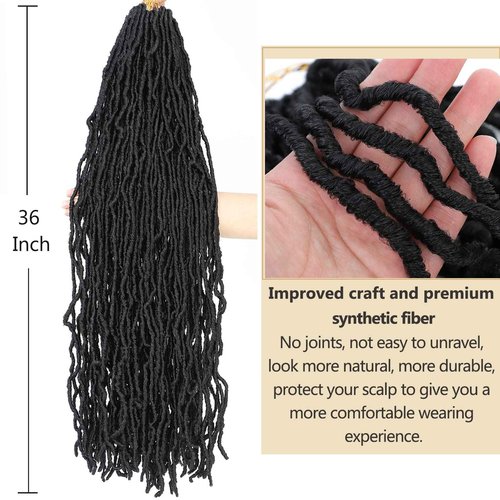 Soft Locs Faux Locs Crochet Hair 36 Inch 7 Packs Long Crochet Locs For Natural Butterfly Locs Crochet Hair Black Goddess Locs Pre looped Synthetic Hair Extensions (36 Inch (Pack of 7), 1B#)