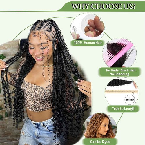 Human Braiding Hair for Boho Braids 120g 12A Deep Water Wave Bulk Human Hair Knotless Boho Braiding Curly 100% Virgin No Weft Extensions Bohemian Braids 3 Bundles/Pack Natural Color 14 Inch