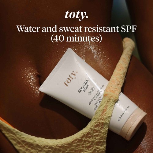 Toty by Sofia Vergara - Solaria Body SPF 50 Refreshing Antioxidant Sunscreen - UVA/UVB Protection - Weightless Body SPF for All Skin Types - Water & Sweat Resistant - 5.07 fl oz