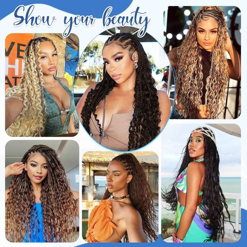 Human Braiding Hair for Boho Braids 14Inch 120g 12A Deep Water Wave Braiding Hair for Curly Boho Hair Braiding Knotless Bulk Bohemian Natural Black