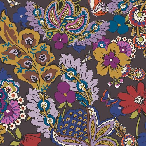 Vera Bradley Women's Premium Cotton Large Pouch, Colorful Bouquet, One Size