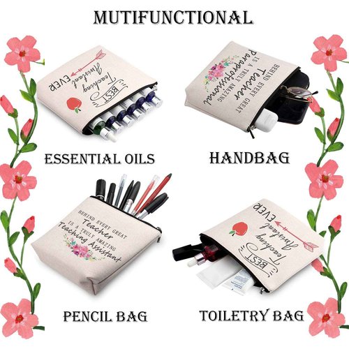 WCGXKO Teaching Assistant Gift Teacher's Aide Gift Teaching Assistant Zipper Pouch Cosmetics Bag Appreciation Gift (AMAZING Teaching Assistant)