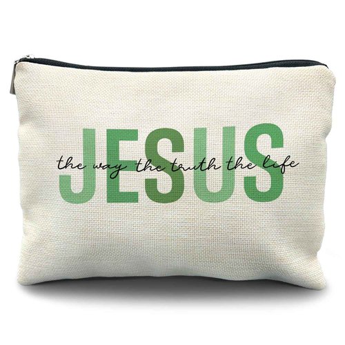 Likjad christian makeup bag,jesus cosmetic bag,christian gifts for women girl,Christian Gift bags,christian gifts for women,Inspirational Gifts for Women girls,Bible Verse cosmetic bag（Jesus-4）