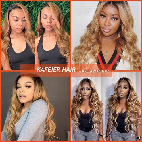 4x4 Lace Closure 1B27 Omber Closure 4x4 Lace Closure Ombre Free Part 1B27 Body Wave Lace Front Closure Brazilian Human Hair Extensions Preplucked Bleached Knots Wet And Wavy 16 Inch