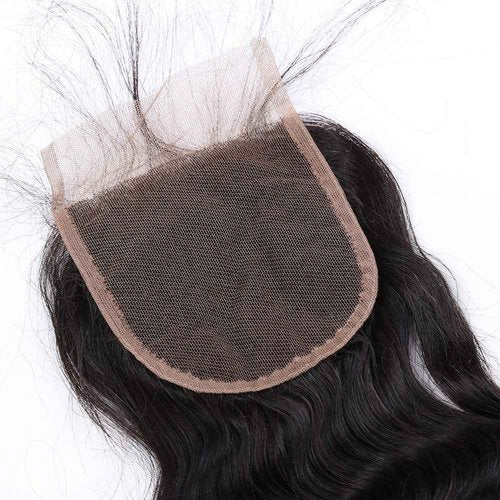 Sent Hair Remy Human Hair 4x4 Loose Deep Wave Lace Closure Human Virgin Hair Piece Free Part with Baby Hair Natural Color 18"