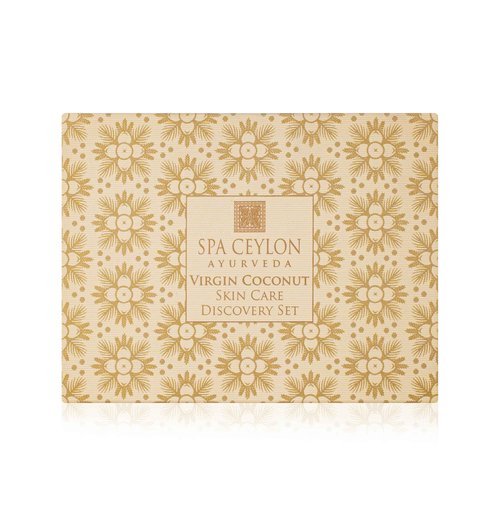 Spa Ceylon Virgin Coconut Skin Care Discovery Set | Travel Size Face Care Set | Organic Face Wash, Masque, Face Cream & Protector | For Normal to Dry Skin