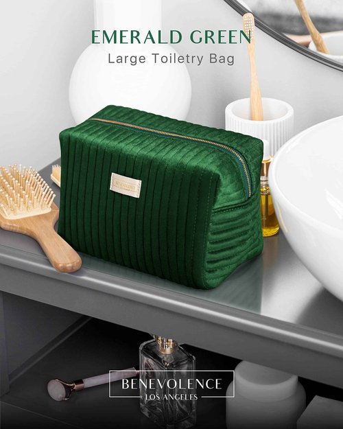 Benevolence LA Emerald Travel Jewelry Box & Large Toiletry Bag, Featured in Oprah's Favorite Things | Gifts For Her