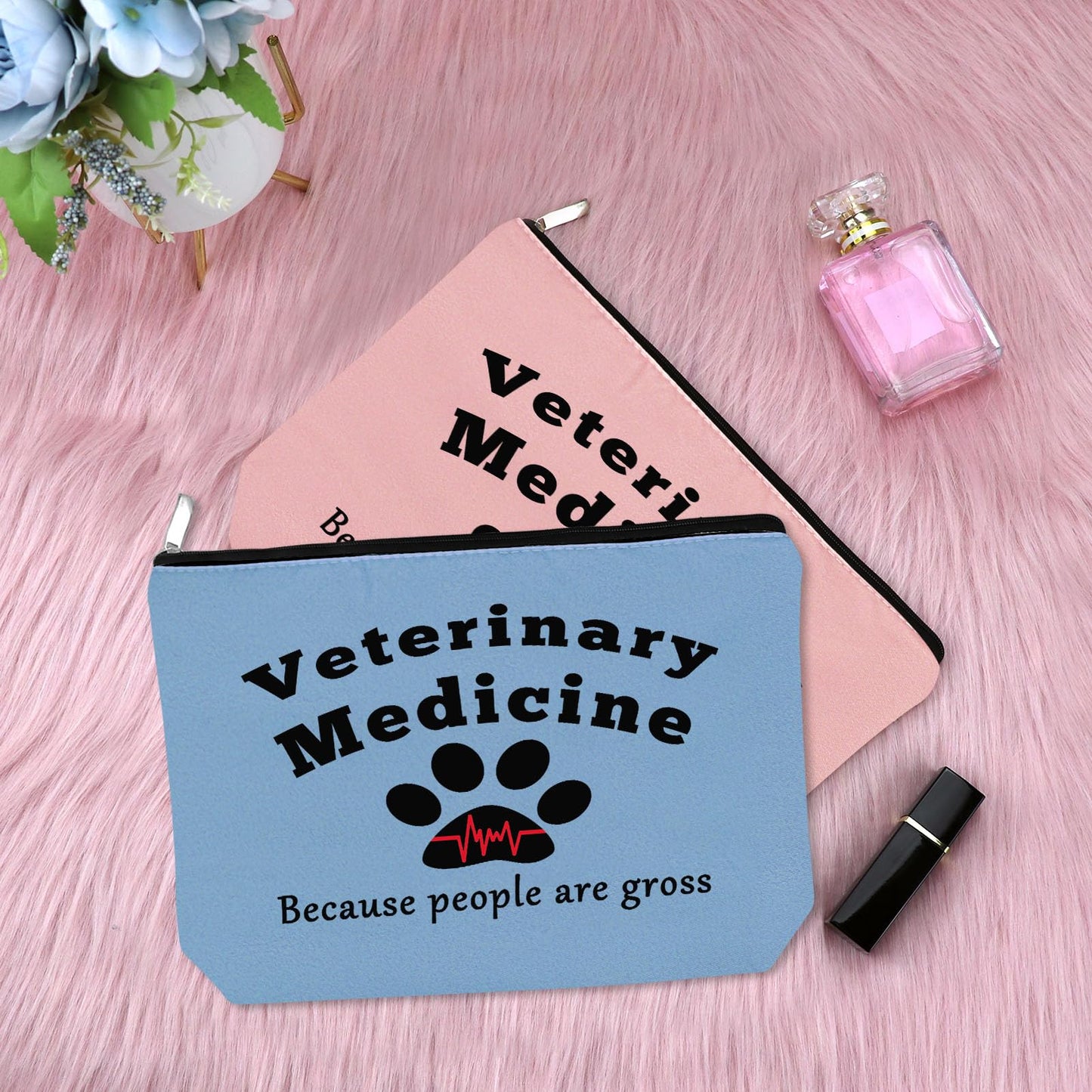 3Pcs Vet Tech Gift Veterinarian Appreciation Gifts Makeup Bag Vet Student Gift Cosmetic Bag Veterinary Medicine Gift for Women Veterinary Technician Gift Animal Rescue Gift Thanksgiving Christmas Gift