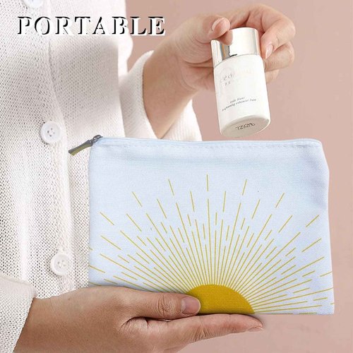 EYNDYN 9Pcs Boho Cosmetic Bags Rainbow Retro Makeup Bag Sunshine Canvas Makeup Pouch for Purse Boho Nature Cosmetic Pouch Mid Centry Decor Travel Accessory Pouch