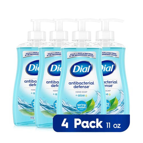 Dial Antibacterial Foaming Hand Wash, Spring Water, 7.5 fl oz (Pack of 6) & Antibacterial Liquid Hand Soap, Spring Water, 11 fl oz (Pack of 4)