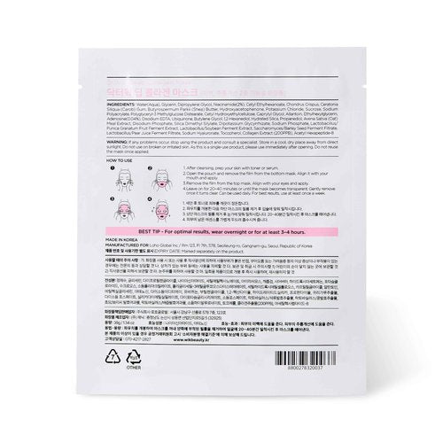 DR. WIK Deep Collagen Gel Mask – Overnight Collagen Face Mask for Pore Minimizing and Firming, Niacinamide for skin radiant, korean skin care facial mask, 38g x 4EA