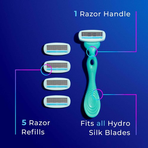Schick Hydro Silk Trimstyle Bikini Razors with Trimmer |5 Blade for Women, Hair Removal | 1 Handle & 3 Razor Blade Refills & Sensitive Skin Razor for Women With 5 Moisturizing Razor Blade Refills