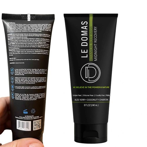 LE DOMAS Natural Body Wash with Aloe Vera, Coconut & Vitamin E – Moisturizing Cleanser for Women & Men – Sulfate Free, Gentle Skin Care, Vegan Body Care Products – Travel Size Body Wash, 8 fl oz