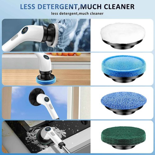 Yesayce 8pcs Electric Spin Scrubber Replacement Brush Heads, Extra Brushes Kit for Bathroom Floor Tile, Bathtub, Glass, Car, Kitchen Cleaning