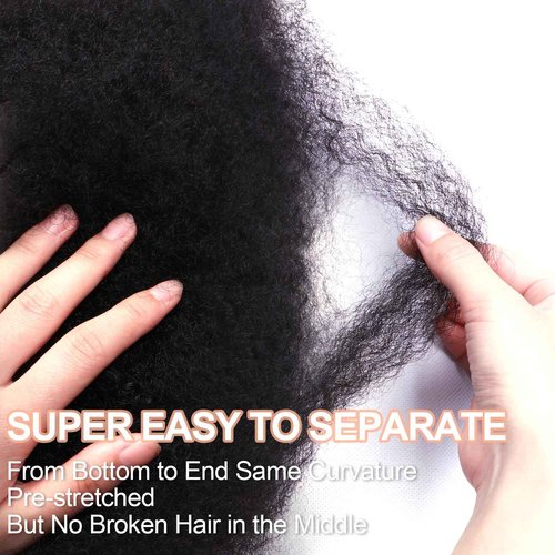 Afro Kinkys Bulk Human Hair -16 Inch 50g 4c Kinky Curly Bundles Human Braiding Hair For Mini Twist/Dreadlocks Extensions/Braids/Locs (1B, 16 Inch(Pack of 1))