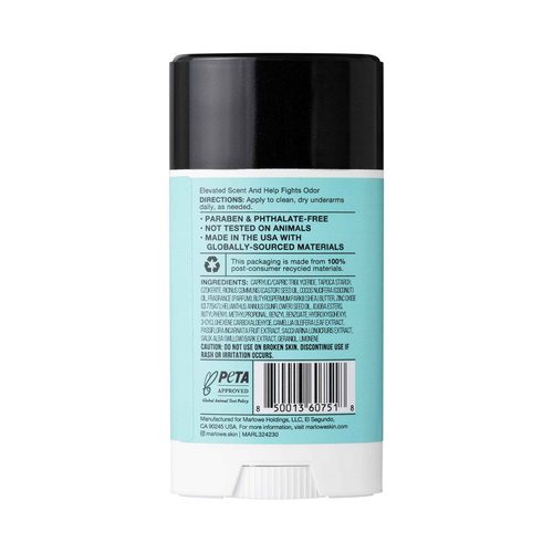 MARLOWE. No. 069 Pro Model Deodorant Stick 2.5 oz, Formulated with No Aluminum or Baking Soda, Underarm & Body Deodorant, Santal Scent (Pack of 2)