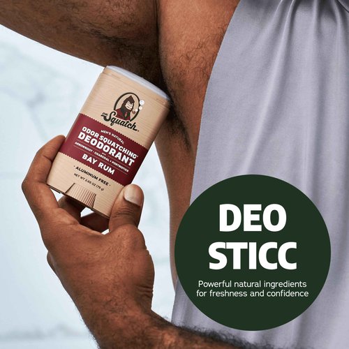 Dr. Squatch Natural Deodorant for Men - Odor-Squatching Aluminum Free - Rainforest Rapids & Wood Barrel Bourbon (2.65 oz, 2-Pack)