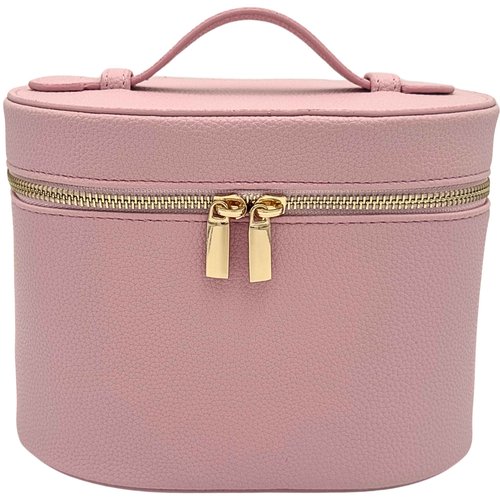 JAZD Vanity Case Makeup Bag with Removable Organizer Divider, Travel Toiletry Cosmetic Organizer for Women (PINK)