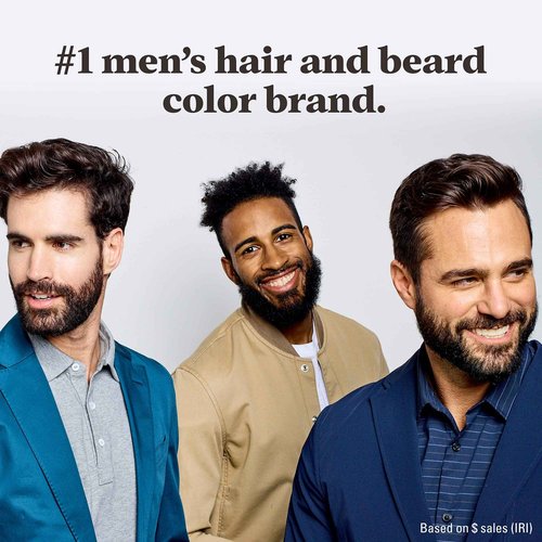 Just For Men Mustache & Beard, Beard Coloring for Gray Hair with Brush, With Keratin Biotin Aloe and Coconut Oil for Healthy Facial Hair - Darkest Brown, M-50, Pack of 3 (Packaging May Vary)