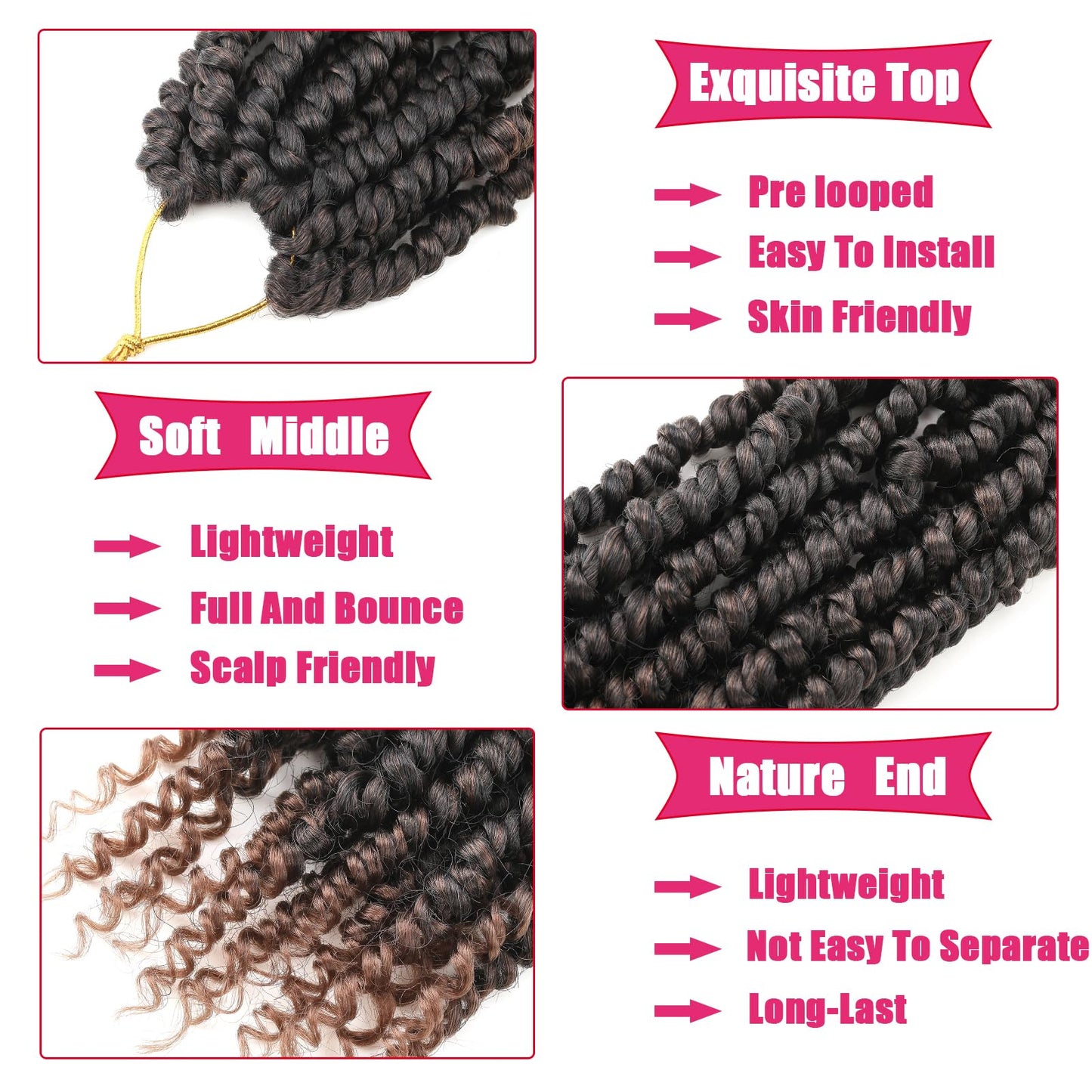 Passion Twist Hair 10 Inch 9 Packs Passion Twist Crochet Hair for Black Women Pre Looped Short Passion Twist Hair Pre-twisted Bohemian Passion Twists Braiding Hair for Kids and Girls (10 Inch,1B)