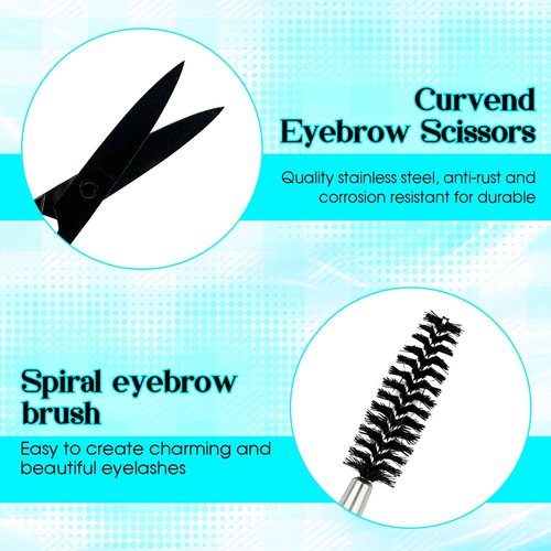GEMERRY Eyebrow Tweezers Set, 6 Pcs Lash Tweezers Set for Women, Precision Tweezer for Eyebrows with Curved Scissors and Eyebrow Razor for Ingrown Hair High Precision Stainless Steel Eyelash Tweezers