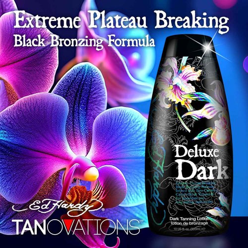 Ed Hardy Tanning Deluxe Dark - Extreme Plateau Breaking Beta-Carotene Carrot Oil & Vitamin C Dark Tanning Lotion