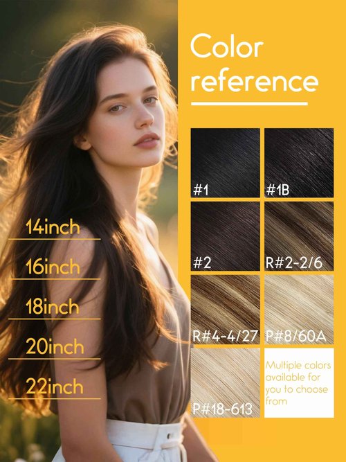 Caliee 16 Inch Long Weft Tape in Hair Extensions 50G One Piece Tape in Hair Extensions Invisible Color R2-2/6 Darkest Brown with Chestnut Brown Soft Wide PU Weft 31.5"(80cm)