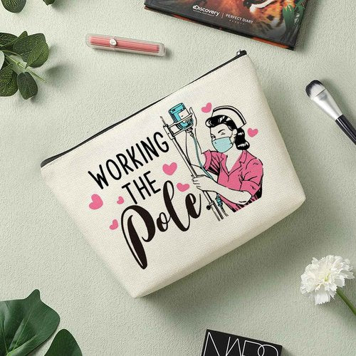 Decohim Funny Nurse Makeup Bag Cosmetic Bag Nurse Accessories for Work Nurse Gifts for Women Nurse Supplies for Nursing Student Friends Sister Bestie Coworker Birthday Chirstmas