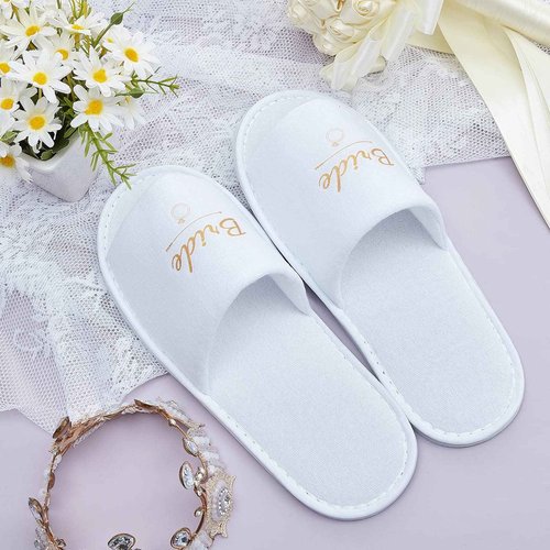 Ramede Set of 12 Bridesmaid Slippers Disposable Wedding Bride Slippers Bulk Bridesmaid Gifts for Wedding Day Bridal Party Women Bachelorette Party Favor(1 Size)