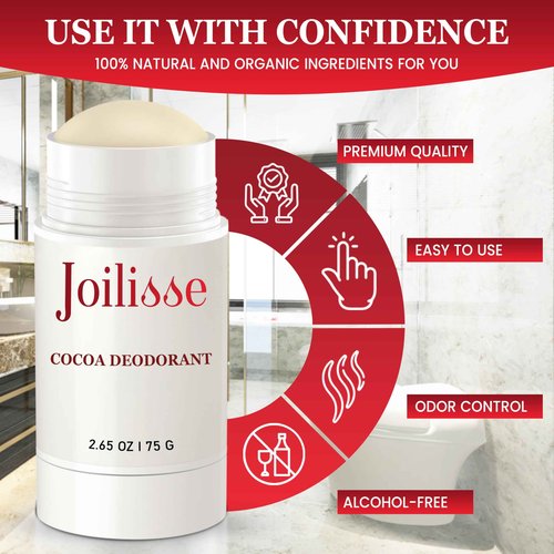 Joilisse Natural Aluminum-Free Whole Body & Intimate Deodorant for Women, Paraben-Free with Essential Oils for All-Day Odor Control & Skin Beautification, Gentle, Non-Toxic, and Moisturizing