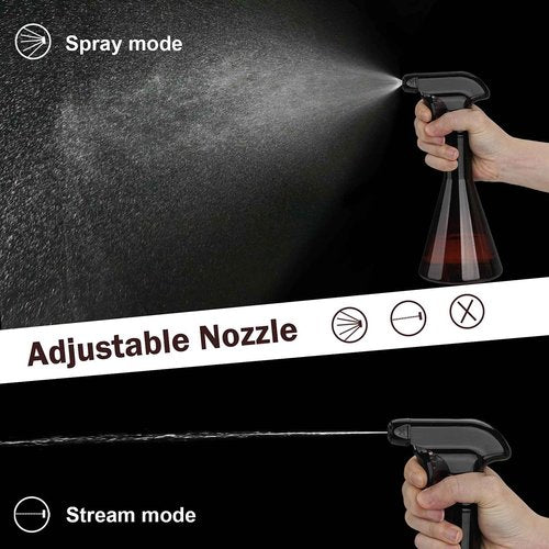 Hethyo Spray Bottles 10oz/300ml 2 Pack Plastic Mist/Stream Spraying Heavy Duty Plastic Water Spray Bottles for Hair, Cleaning Solutions, Plants (Brown)