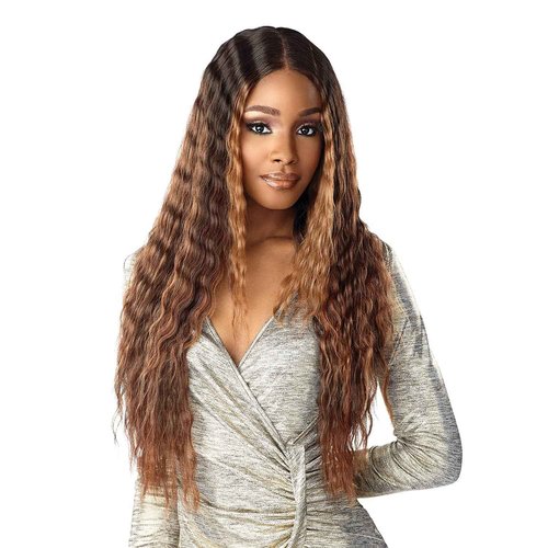 Sensationnel Butta Lace Wigs - Unit 17 Extra Wide 5 Inch Deep Parting Synthetic Preplucked Hairline Glueless Lacefront (BALAYAGECARAMEL)