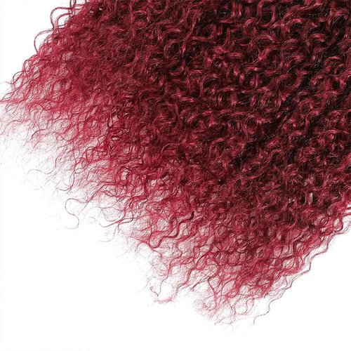 BOKIEOIE Burgundy Bundles Human Hair Unprocessed Brazilian Virgin Curly Wave Human Hair Bundles 16 16 16 inch Wine Red 3 Bundles Color #99J Double Weft Hair Extensions 300g Total for Black Women