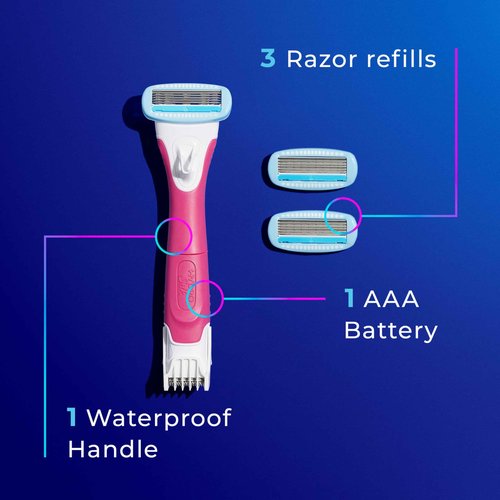 Schick Hydro Silk Dermaplaning Wand with 6 Blades & TrimStyle Razor with Bikini Trimmer, 5 Blades, 3 Refills