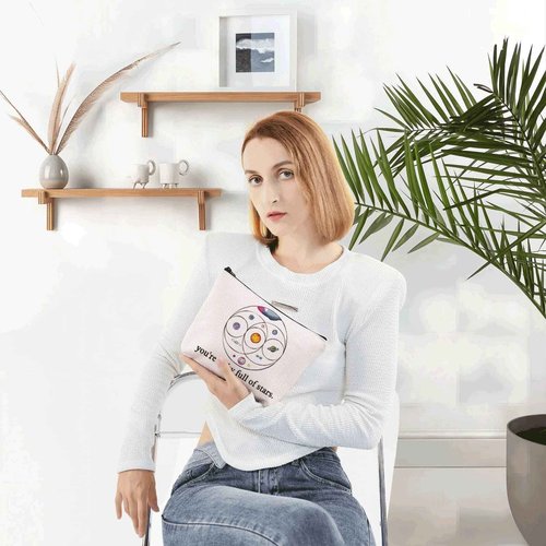LEVLO Music Band Cosmetic Make Up Bag Star Moon Sun Lover Gift You'Re a Sky Full Of Stars Make Up Zipper Bag(You'Re a Sky Full Of Stars)